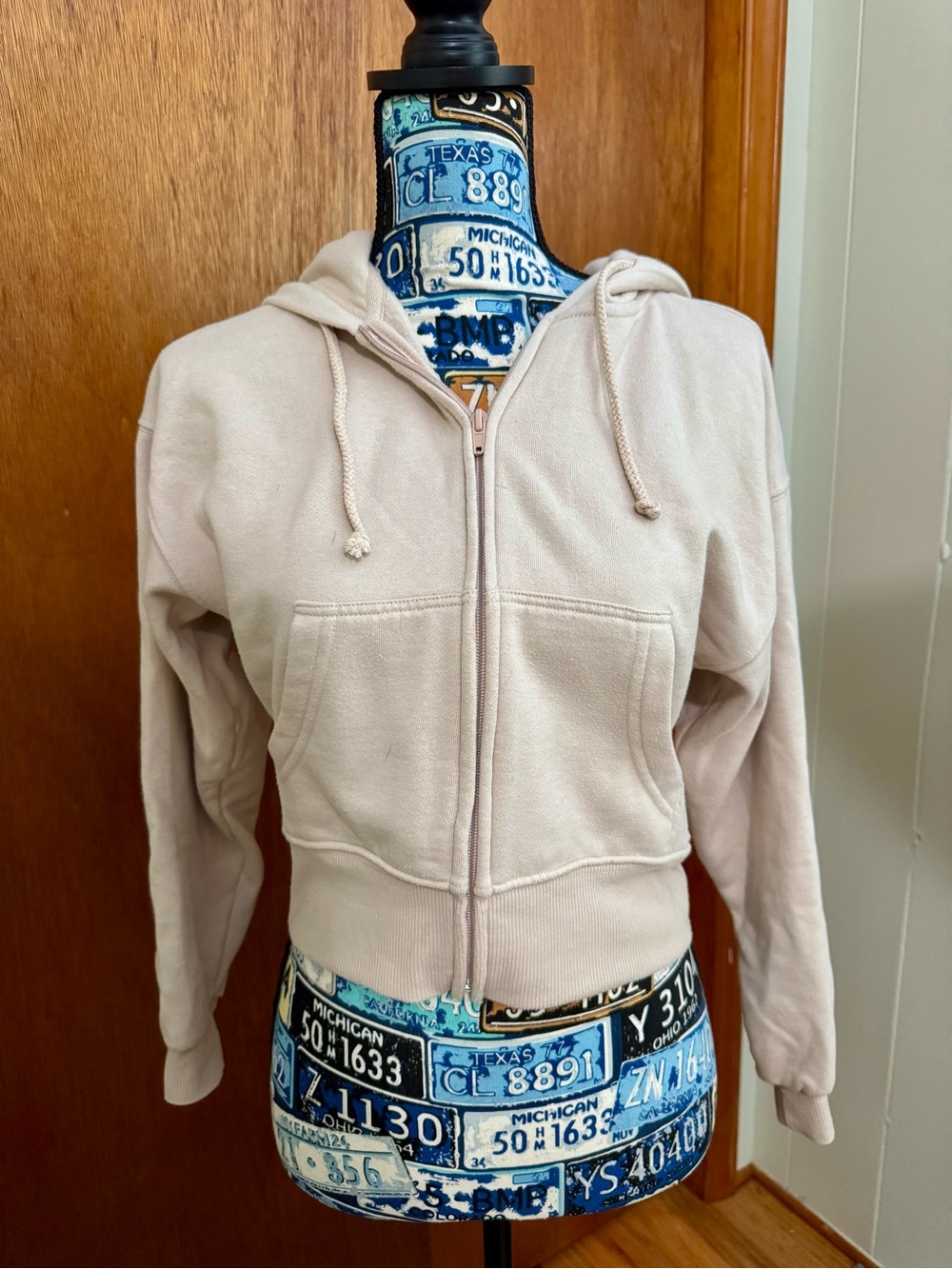 Altar’d State Women's Zip-Front Hoodie in Light Beige, XS